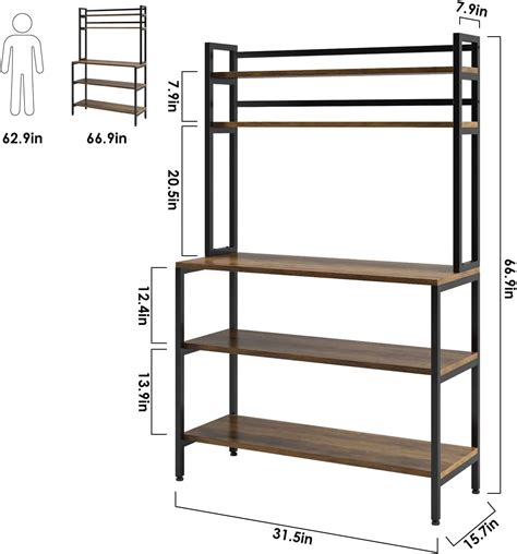 Buy Hithos Industrial Tier Kitchen Bakers Rack With Hutch Microwave