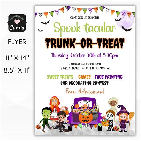 Editable Trunk or Treat Halloween Flyer – Simple Desert Designs