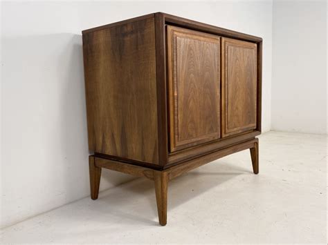 mcm walnut record album storage cabinet  united epoch