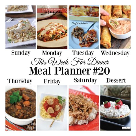 Weekly Meal Plan The Idea Room