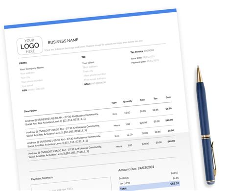 Free NDIS Invoice Template | ShiftCare