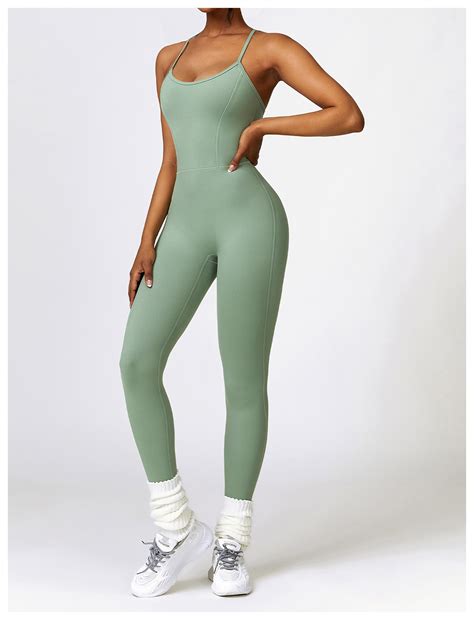 Wholesale Spring Sports Cross Tie Back Nude Feeling Yoga Suit Running Fast Dry Tight Fitness