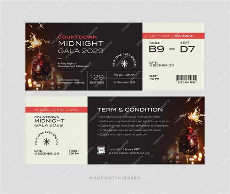 Современный шаблон билета на мероприятие в векторном eps | Премиум векторы