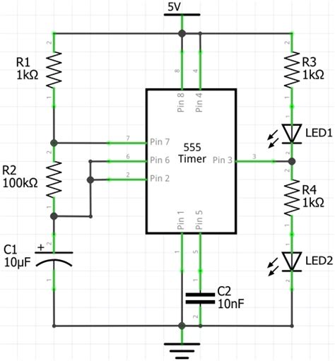 Dual Led Flasher Using 555 Timer Lindevs