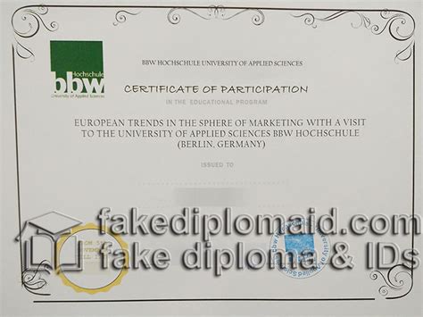 Reproduce German Degrees Buy Berlin BBW Certificate