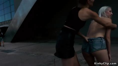 Bare Small Tits Blonde Running In Public