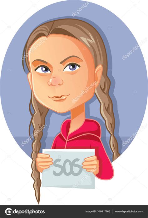 September 2019 Greta Thunberg Vector Caricature Stock Vector Image by ...