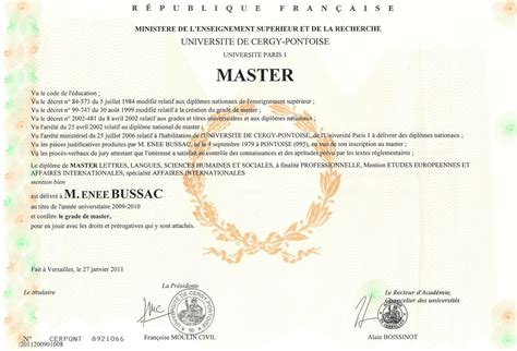diplome universitaire cergy pontoise
