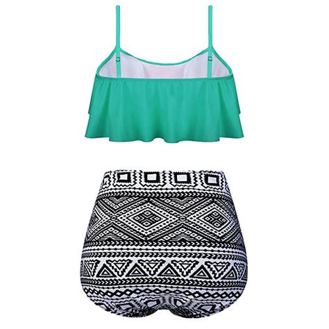 Free Shipping Sexy Bikini Set Retro High Waisted Bathing Suits Jkp