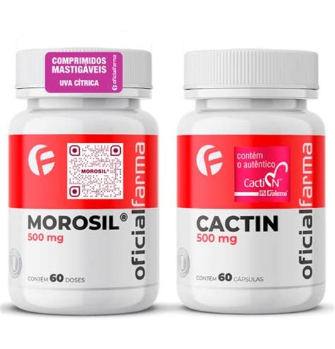 Morosil® 500mg 60 Doses Mastigáveis Cactin 500mg 60 Cápsulas