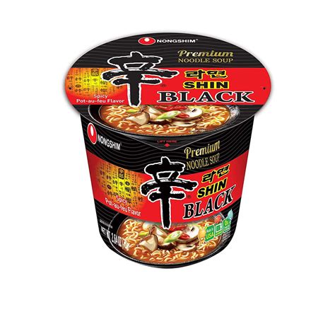 Shin Ramyun Black Cup 12 Cups Korean Noodle Spicy Tasty Beef Soup Korea ...
