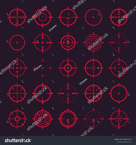 Crosshair Gun Sight Vector Icons Bullseye Stock Vector (Royalty Free ...