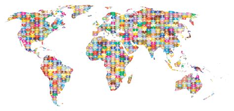 Prismatic Jigsaw Puzzle World Map 3 - Openclipart