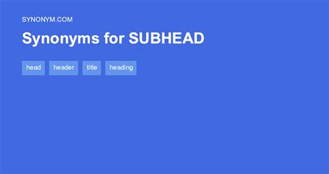 Another word for SUBHEAD > Synonyms & Antonyms