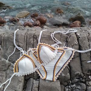 Crochet Bikini Set White Anna Bikini Crochet Beachwear Crochet Swimwear Bikini Crochet Trim