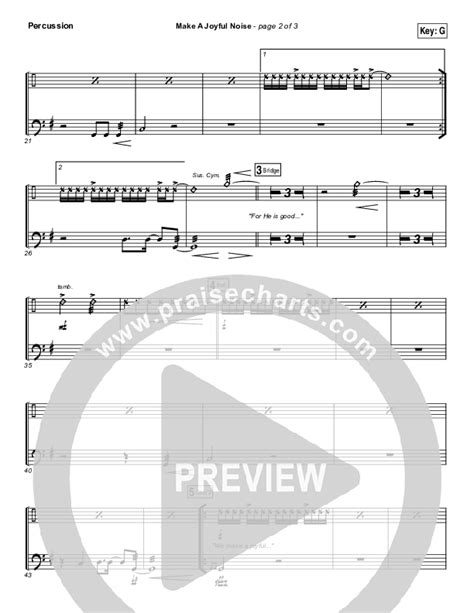 Make A Joyful Noise Percussion Sheet Music Pdf Tommy Walker