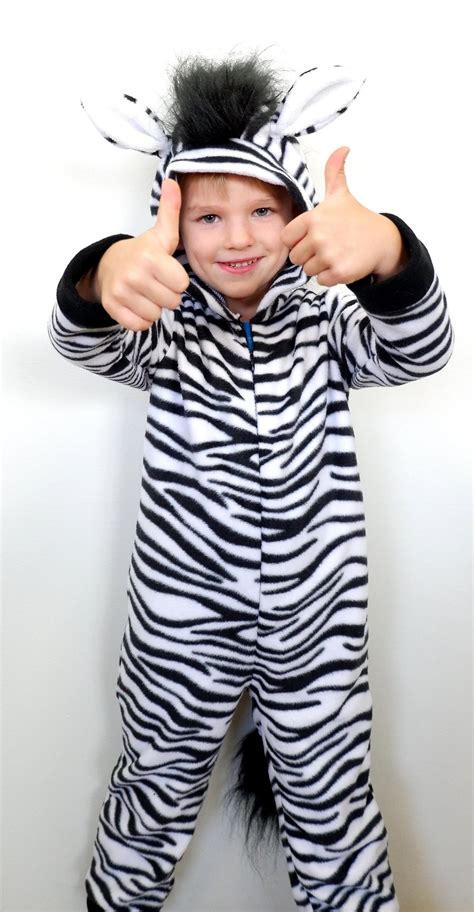 Zebra Onesie For Kids Zebra Onesie Kids Costume Animal Costume Handmade