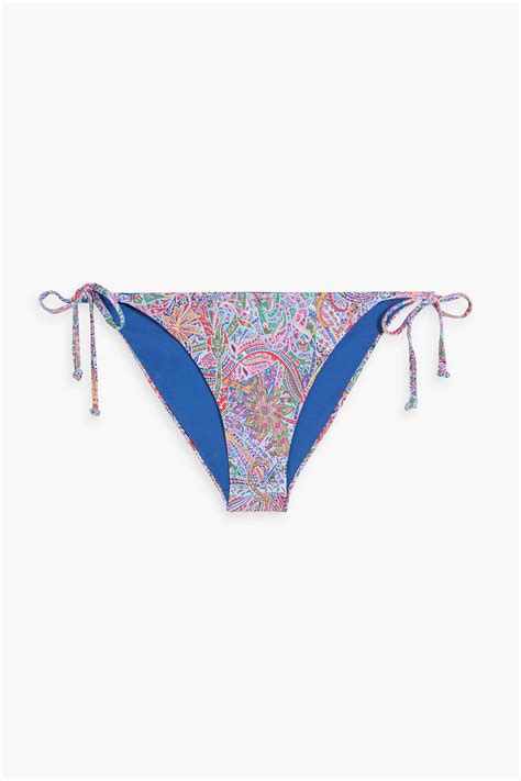 Onia Printed Low Rise Bikini Briefs In Blue Modesens