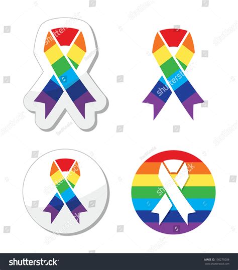 Rainbow Flag Ribbon Symbol Gay Pride Stock Vector Royalty Free Shutterstock