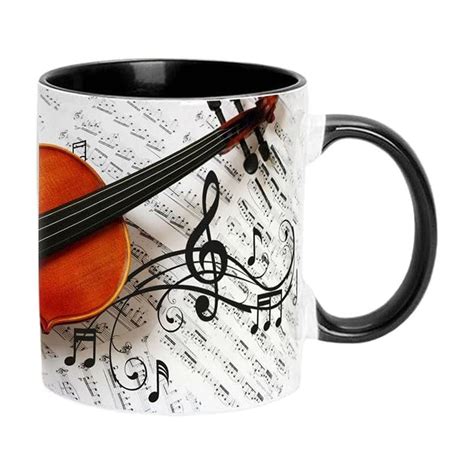 Ceramic Coffee Mug Funny Music Note Coffee Mug Guitars Piano Violin