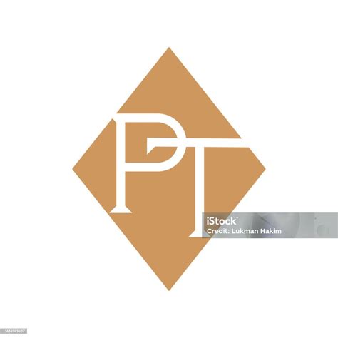 pt monogram logo simbol vektor desain ilustrasi ilustrasi stok