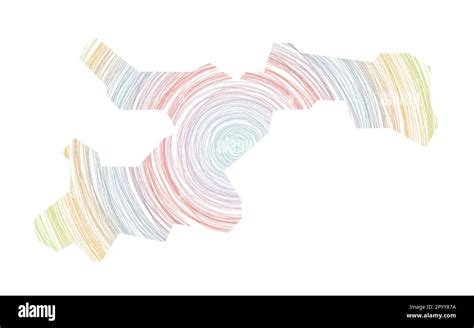 Norman Island Map Filled With Concentric Circles Sketch Style Circles