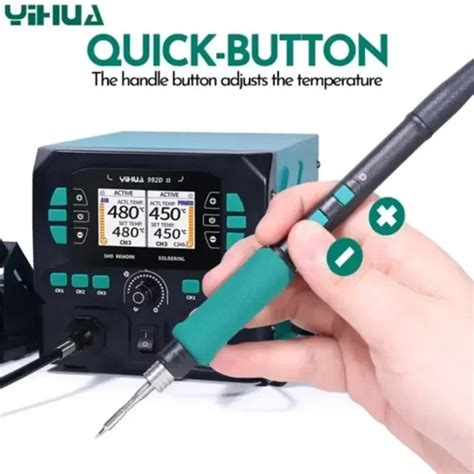 Yihua 992D II LCD Display 2 In1 Nano Hot Tool Pencil Hot Air Precision Soldering Iron Station At