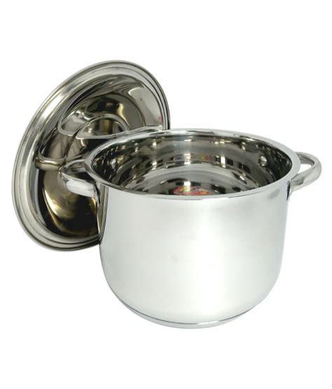 Bartan Hub Induction Bottom No Coating Stainless Steel Pot 23 Cm 3000