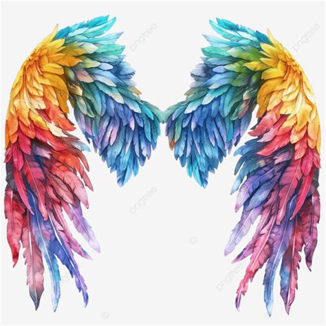 Coloridas Alas De ángel Para Decoración O Simbolismo PNG dibujos Alas