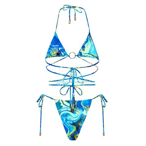 Skye Triangle Tie Bikini Top Kamari Swim Wolf Badger