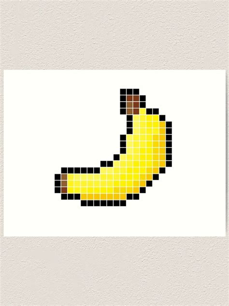 8 Bit Pixel Banana Art Print By Nemjames Redbubble