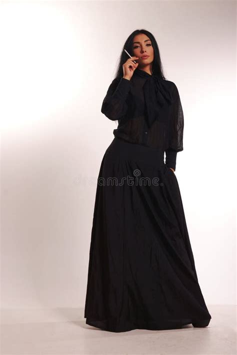 Smoking Brunette Stock Image Image Of Hair Adults Asian