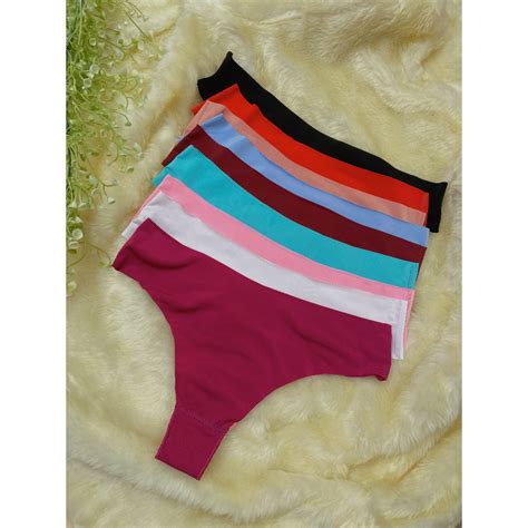 Melô Kit Lingerie 10 Calcinhas Sem Costura Fio Dental que Não Marcam Shopee Brasil