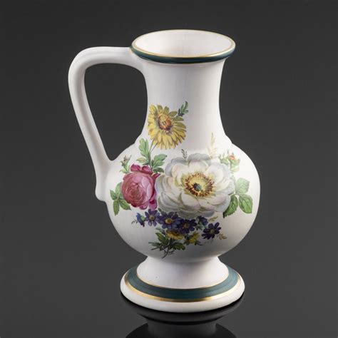 Кувшин (ваза) декоративный с цветочным декором, керамика, деколь ...