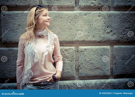 Beautiful Blonde Woman Stock Photo Image Of Pretty Street 33652026