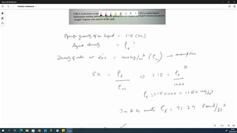 Solved Specific Gravity Of Liquid Sample Specific Gravity Of