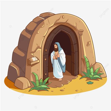 Jesus Tomb Vector Sticker Clipart Jesus Is Being Seen Inside An Open