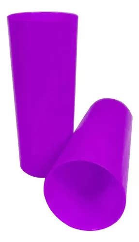 Kit De Vasos Largos Para Bebidas Ml Acr Lico Color Morado