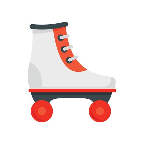 White Red Roller Skates Icon Flat Style 14576920 Vector Art At Vecteezy