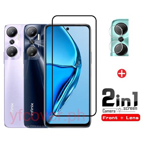 ฟลมกระจกนรภยกนรอยหนาจอ แบบเตมจอ 2 in 1 สาหรบ Infinix Hot 20