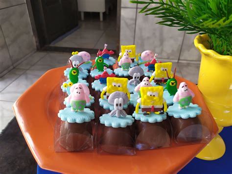 Apliques Em Pasta Americana Bob Esponja Para Brigadeiros Elo