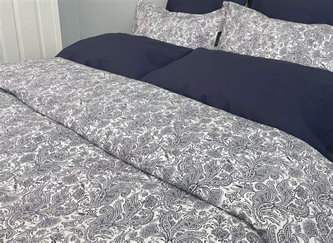 Marine Paisley Bedding By Cuddle Down Heirloom Linens Canadian