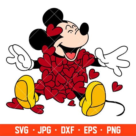 Mickey Heart Svg Valentines Day Svg Disney Svg Love Svg Cricut