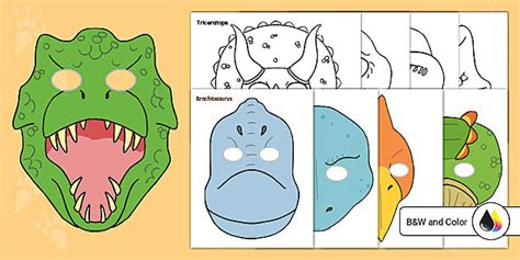 Printable Dinosaur Masks | Dramatic Play | Twinkl USA