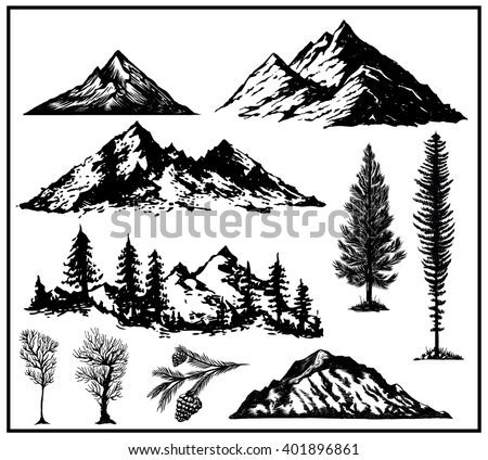 black  white mountain clipart    clipartmag
