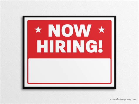 Printable Now Hiring Signs