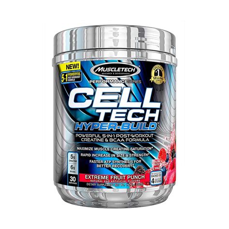 Creatine Muscletech Cell Tech Hyper Build, Екстремен плодов пунш, 485g ...