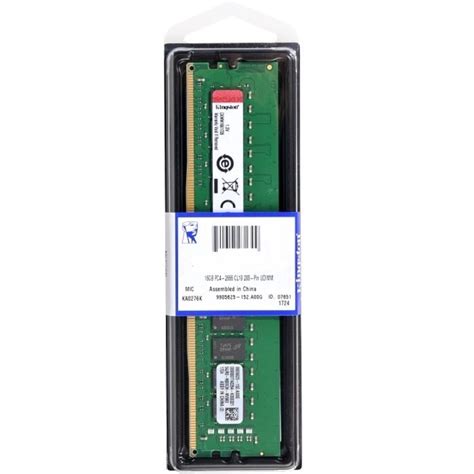 Memoria RAM Kingston KVR26N19S8/16 / 16GB / DDR4 2666MHz / CL19 / DIMM ...