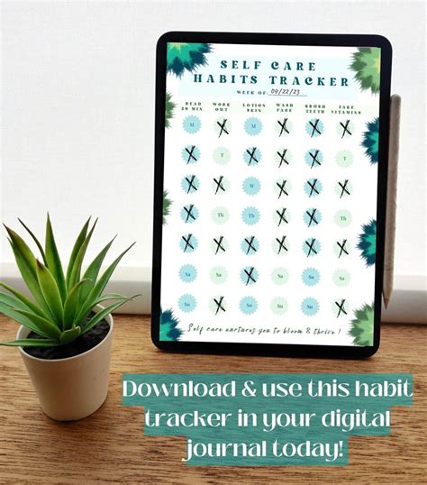 Quick Self Care Journal Habits Tracker