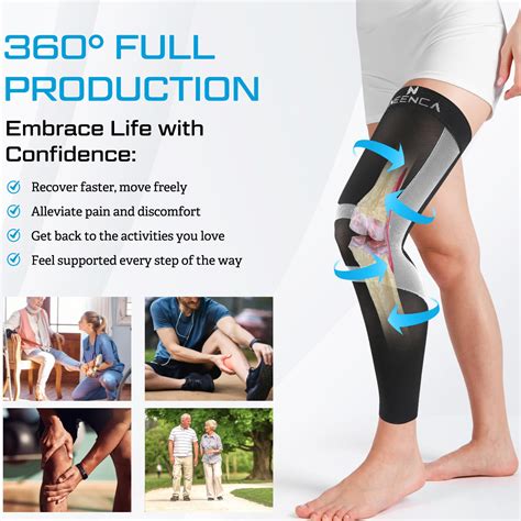 Snapklik.com : NEENCA Leg Sleeves For Men & Women, 20-30mmHg Full